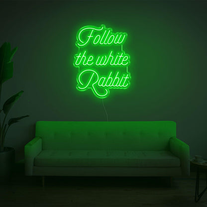 Follow The White Rabbit Led Neon Sign | Shineneon