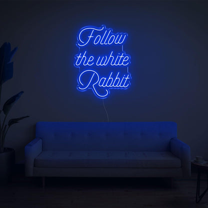 Follow The White Rabbit Led Neon Sign | Shineneon