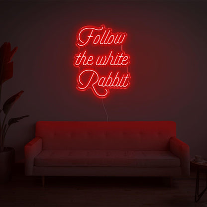 Follow The White Rabbit Led Neon Sign | Shineneon