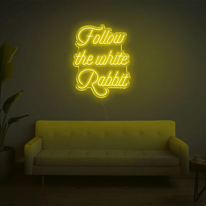 Follow The White Rabbit Led Neon Sign | Shineneon