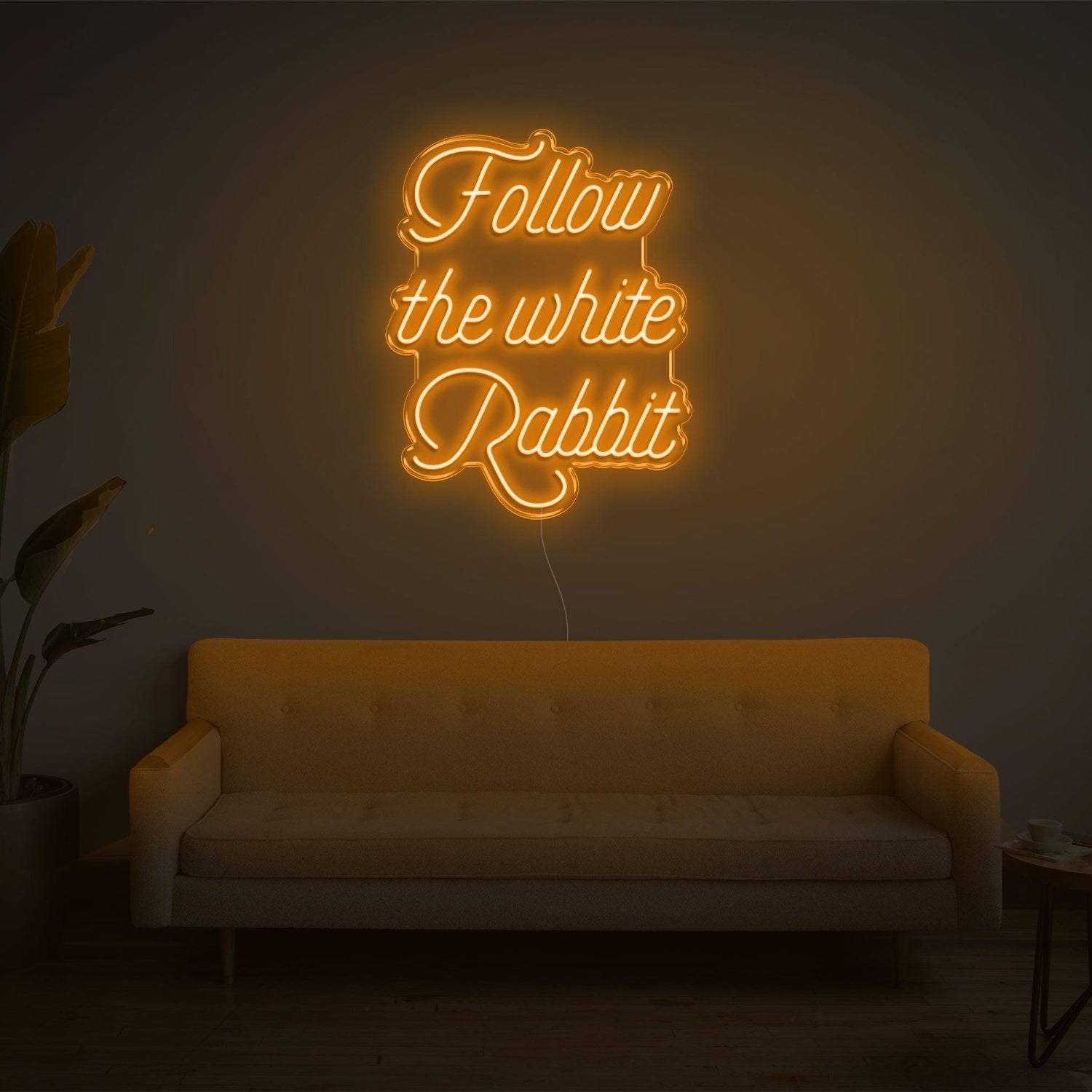 Follow The White Rabbit Led Neon Sign | Shineneon