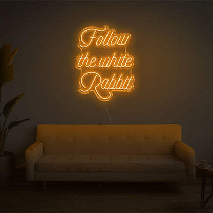 Follow The White Rabbit Led Neon Sign | Shineneon