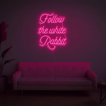 Follow The White Rabbit Led Neon Sign | Shineneon