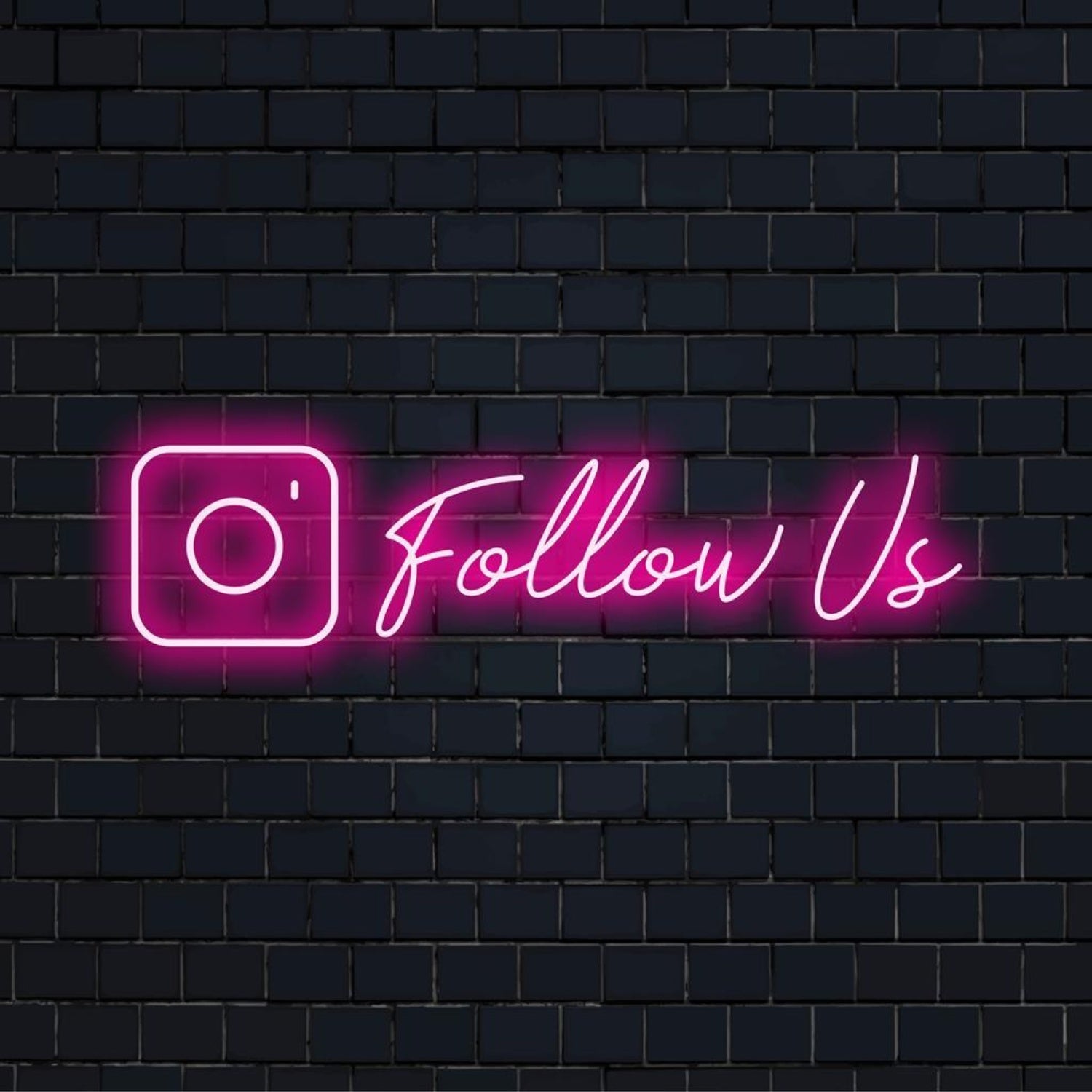 Follow Us Instagram Icon Bright Pink Led Neon Sign For Store Wall Decor | Shineneon