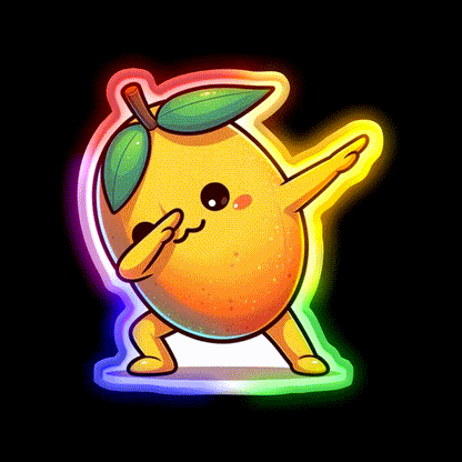 Food Chibi Series Cute Mango Chan 003 Snack Food Led Neon Sign Rgb Color - LED neon sign close-up detail