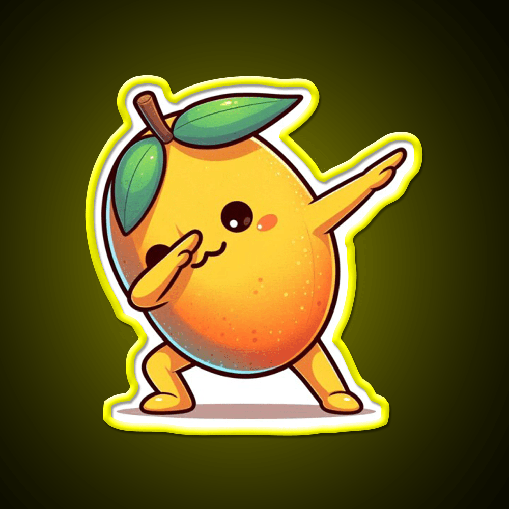 Food Chibi Series Cute Mango Chan 003 Snack Food Led Neon Sign Rgb Color - Shineneon