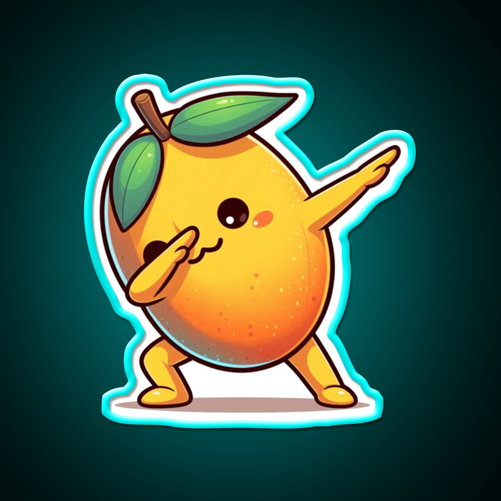 Food Chibi Series Cute Mango Chan 003 Snack Food Led Neon Sign Rgb Color - Shineneon