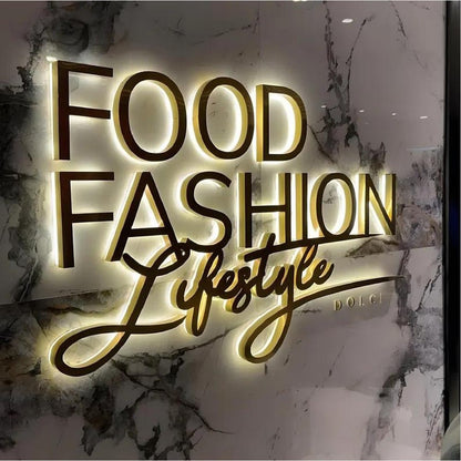 Food Fashion Lifestyle 3D Backlit Letters Aluminum Business Metal Led Sign - Shineneon