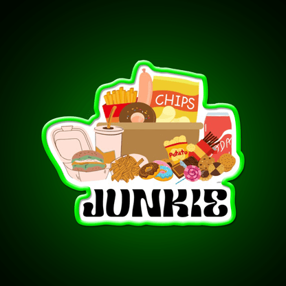 Food Junkie Fast Food Led Neon Sign For Burger Place Rgb Color - Shineneon
