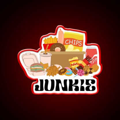 Food Junkie Fast Food Led Neon Sign For Burger Place Rgb Color - Shineneon