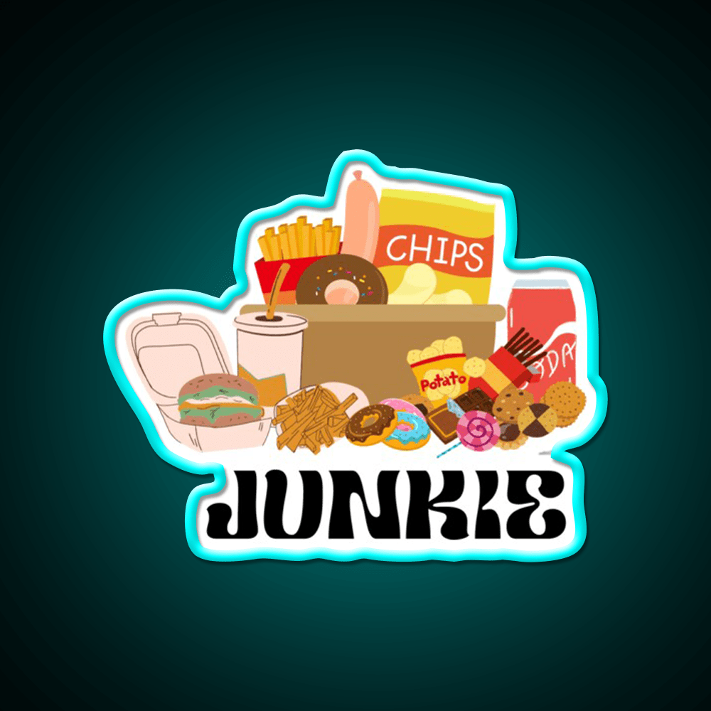 Food Junkie Fast Food Led Neon Sign For Burger Place Rgb Color - Shineneon