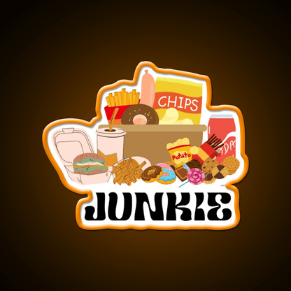 Food Junkie Fast Food Led Neon Sign For Burger Place Rgb Color - Shineneon