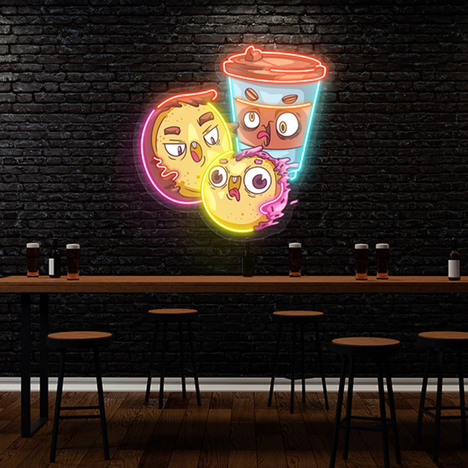 Food Monster Artwork Led Neon Sign Wall Art Decor Light | Shineneon