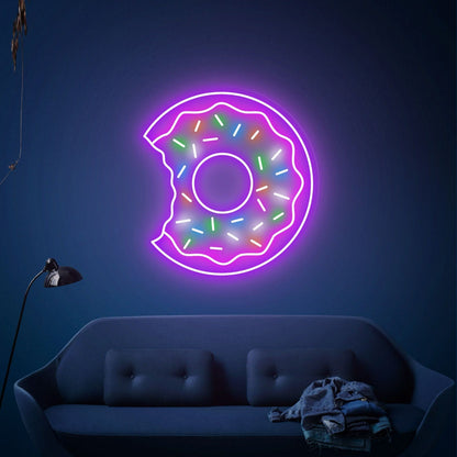 Food Neon Sign Sweet Donuts Sign Coffee Bar Sign Pink Led Light Dessert | Shineneon