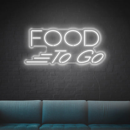Food To Go Teal Led Neon Sign For Indoor Restaurant Decor | Shineneon