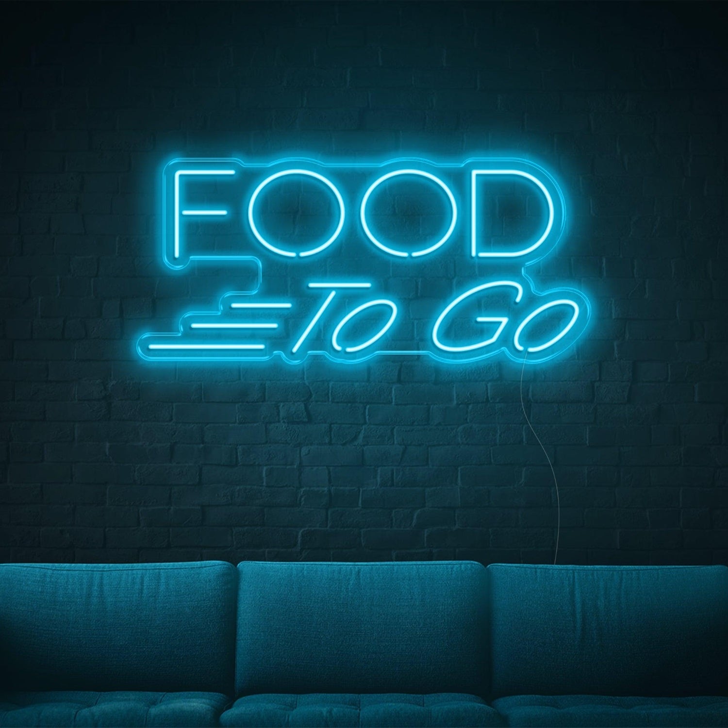 Food To Go Teal Led Neon Sign For Indoor Restaurant Decor | Shineneon