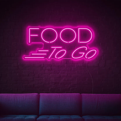 Food To Go Teal Led Neon Sign For Indoor Restaurant Decor | Shineneon