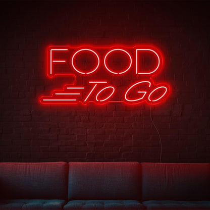 Food To Go Teal Led Neon Sign For Indoor Restaurant Decor | Shineneon
