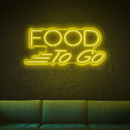 Food To Go Teal Led Neon Sign For Indoor Restaurant Decor | Shineneon