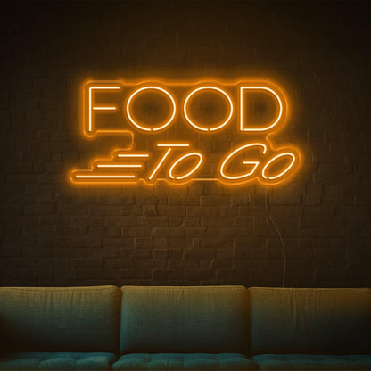 Food To Go Teal Led Neon Sign For Indoor Restaurant Decor | Shineneon