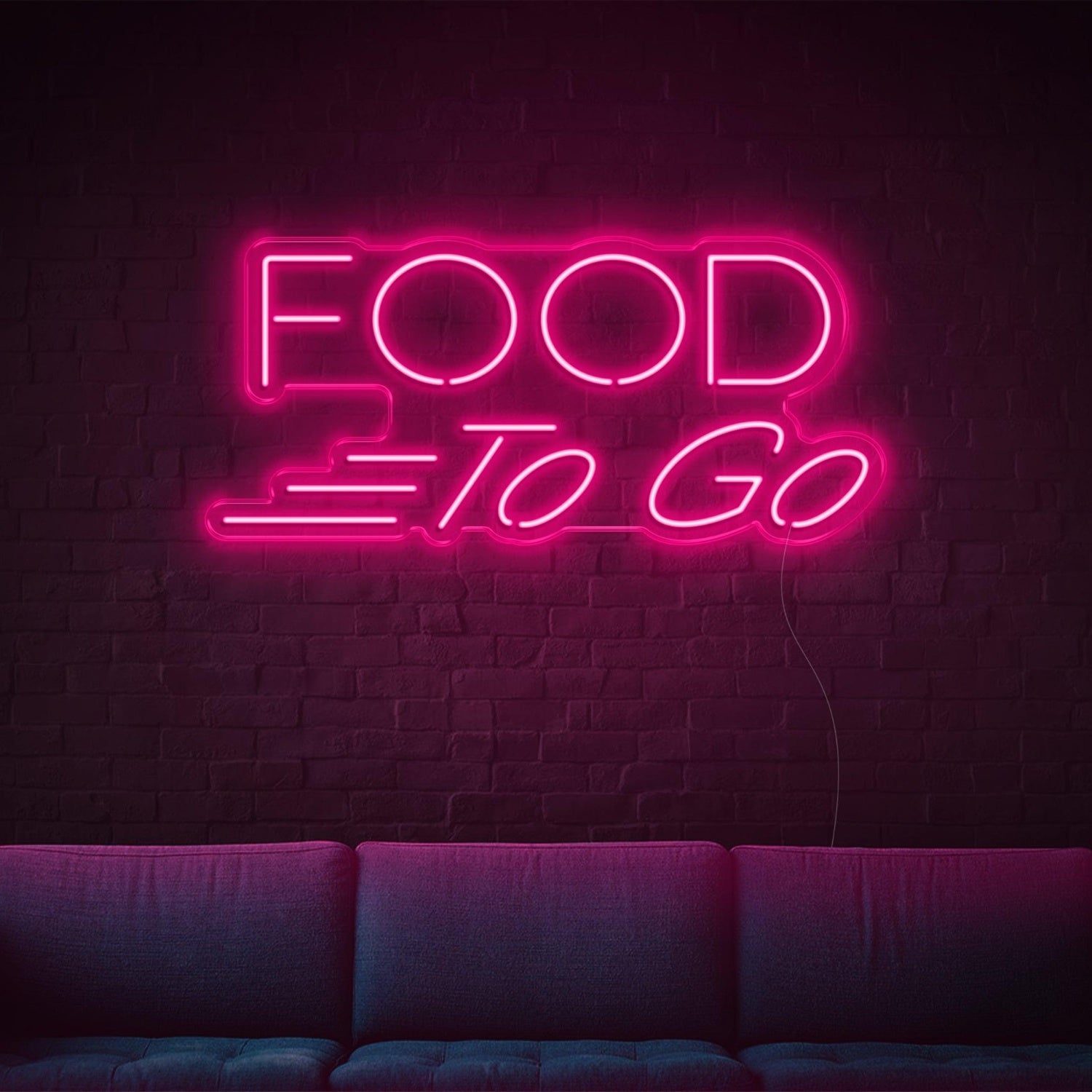Food To Go Teal Led Neon Sign For Indoor Restaurant Decor | Shineneon