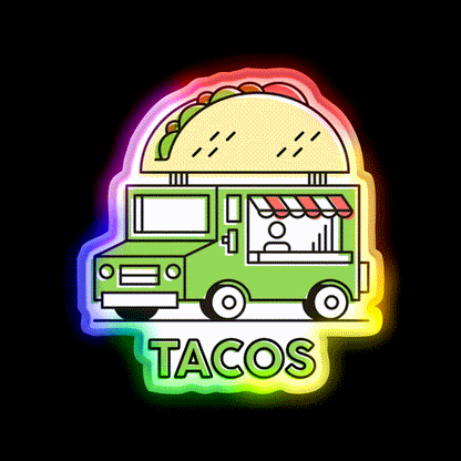 Food Trucks Taco Led Neon Sign Mexican Food Sign Rgb Color - LED neon sign close-up detail