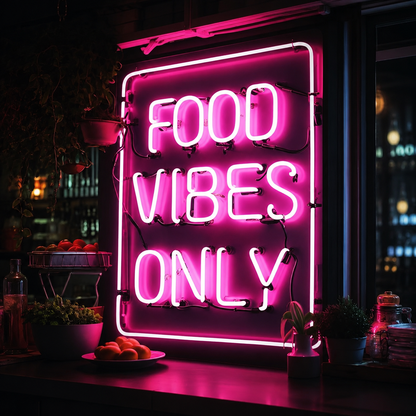 Food Vibes Only LED Neon Sign - 01 Original Product Image