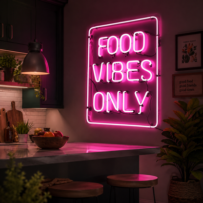 Food Vibes Only LED Neon Sign - 03 Real Lifestyle Scene
