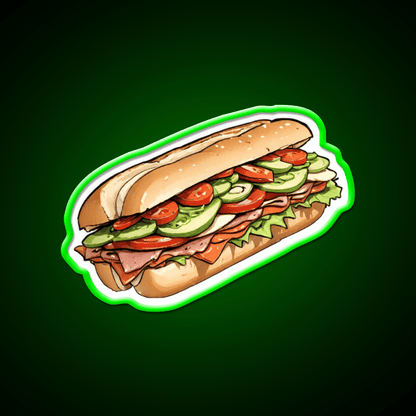 Foot Long Sandwich Fast Food Led Neon Sign For Burger Place Rgb Color - Shineneon