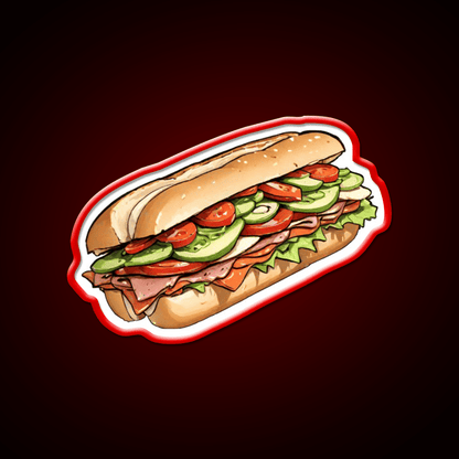 Foot Long Sandwich Fast Food Led Neon Sign For Burger Place Rgb Color - Shineneon