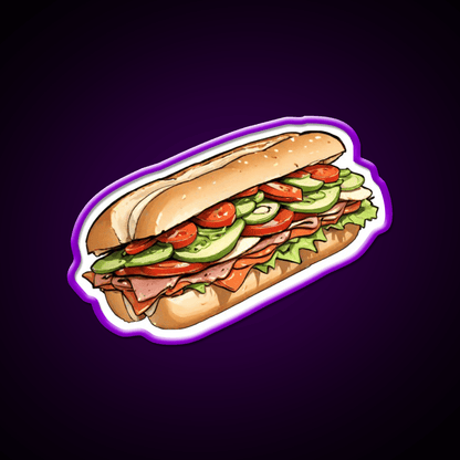 Foot Long Sandwich Fast Food Led Neon Sign For Burger Place Rgb Color - Shineneon