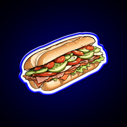 Foot Long Sandwich Fast Food Led Neon Sign For Burger Place Rgb Color - Shineneon