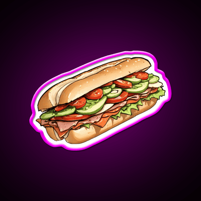 Foot Long Sandwich Fast Food Led Neon Sign For Burger Place Rgb Color - Shineneon