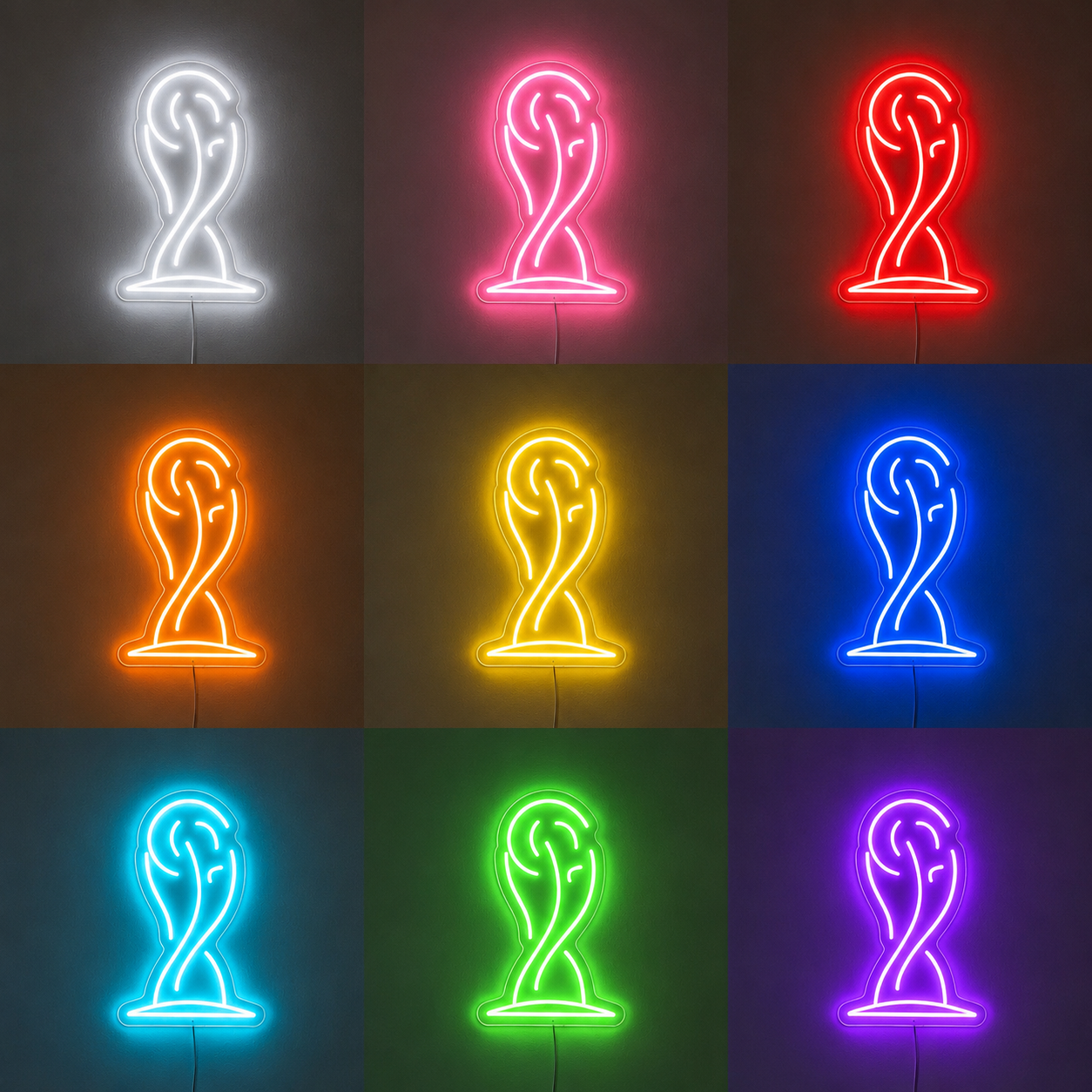 Football Athletic Room LED Neon Sign color grid