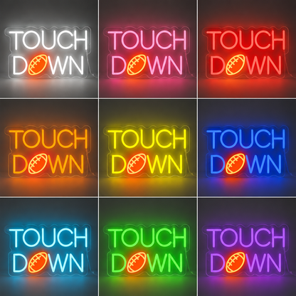 Football Game Room LED Neon Sign color grid