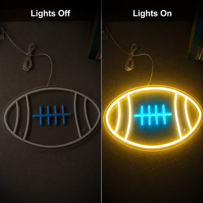 Football Game Room Neon Sign LED Neon Sign day and night comparison