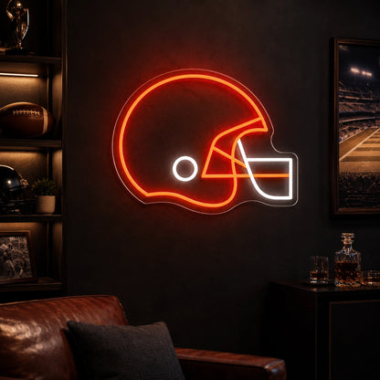 Football Helmet LED Neon Sign Man Cave Neon Sign real lifestyle scene
