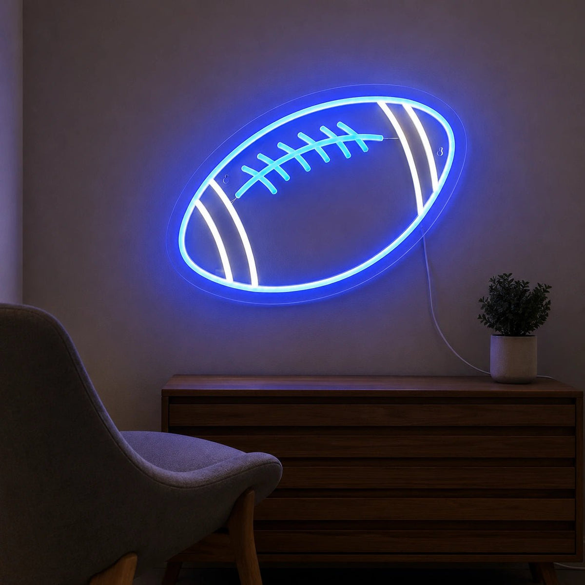 Football Laces Silhouette LED Neon Sign - Shineneon