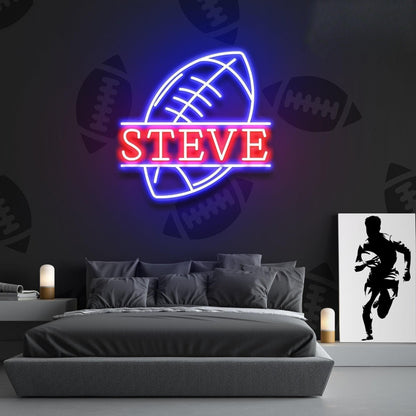 Football Led Neon Sign With Your Lovely Kids Name | Shineneon