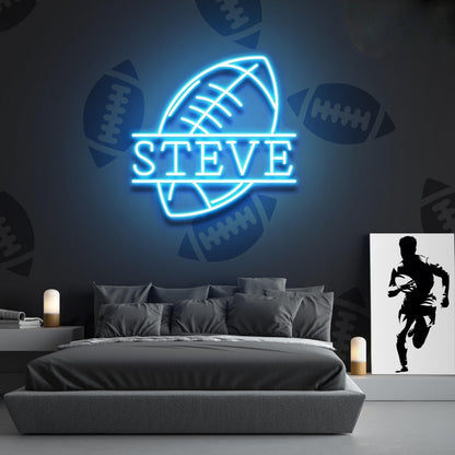 Football Led Neon Sign With Your Lovely Kids Name | Shineneon