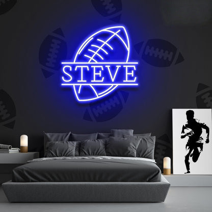 Football Led Neon Sign With Your Lovely Kids Name | Shineneon