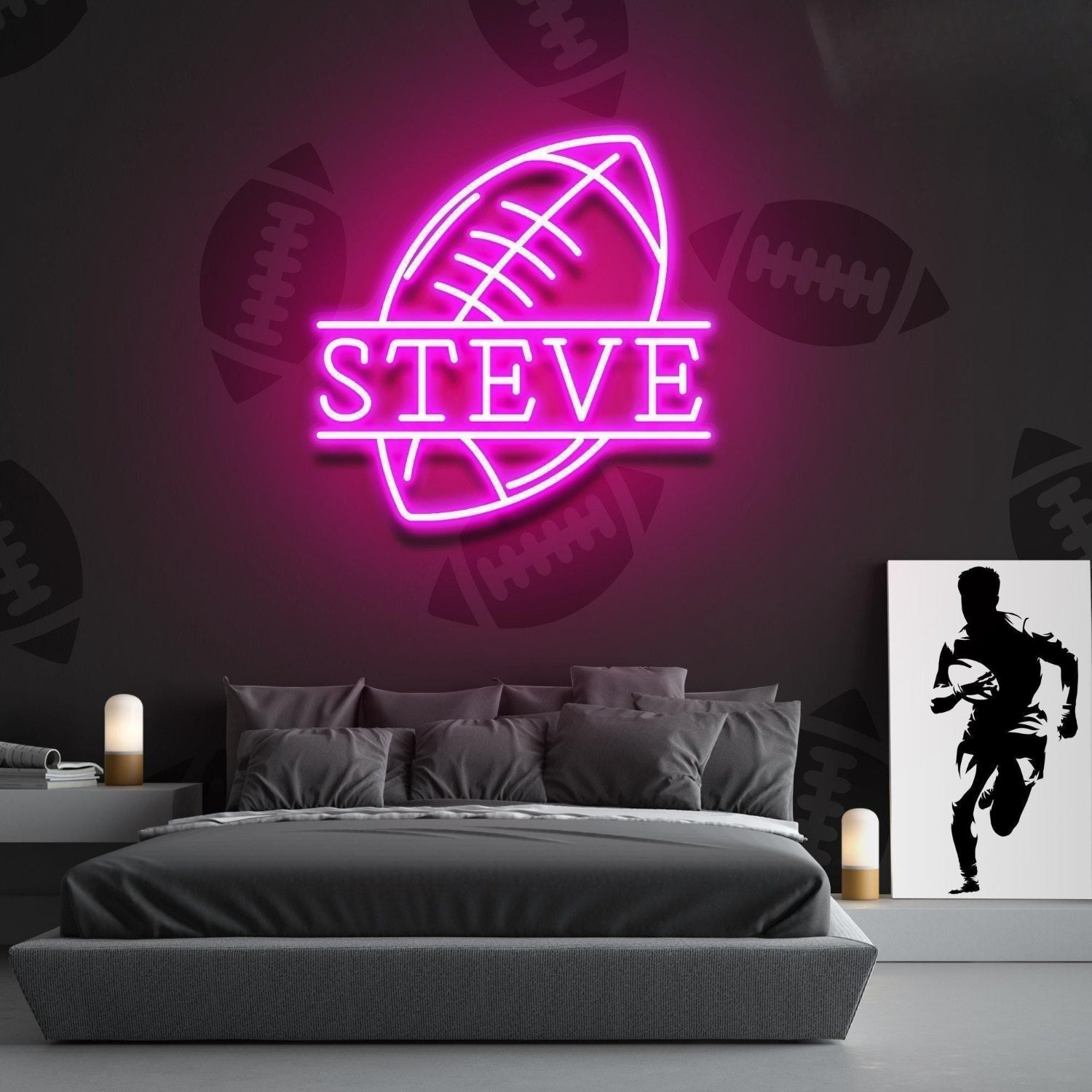 Football Led Neon Sign With Your Lovely Kids Name | Shineneon