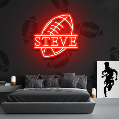 Football Led Neon Sign With Your Lovely Kids Name | Shineneon