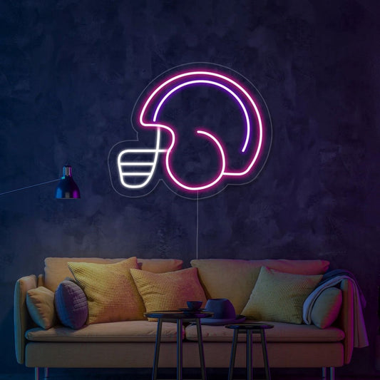 Football Player Helmet Led Sign Business Neon Sign