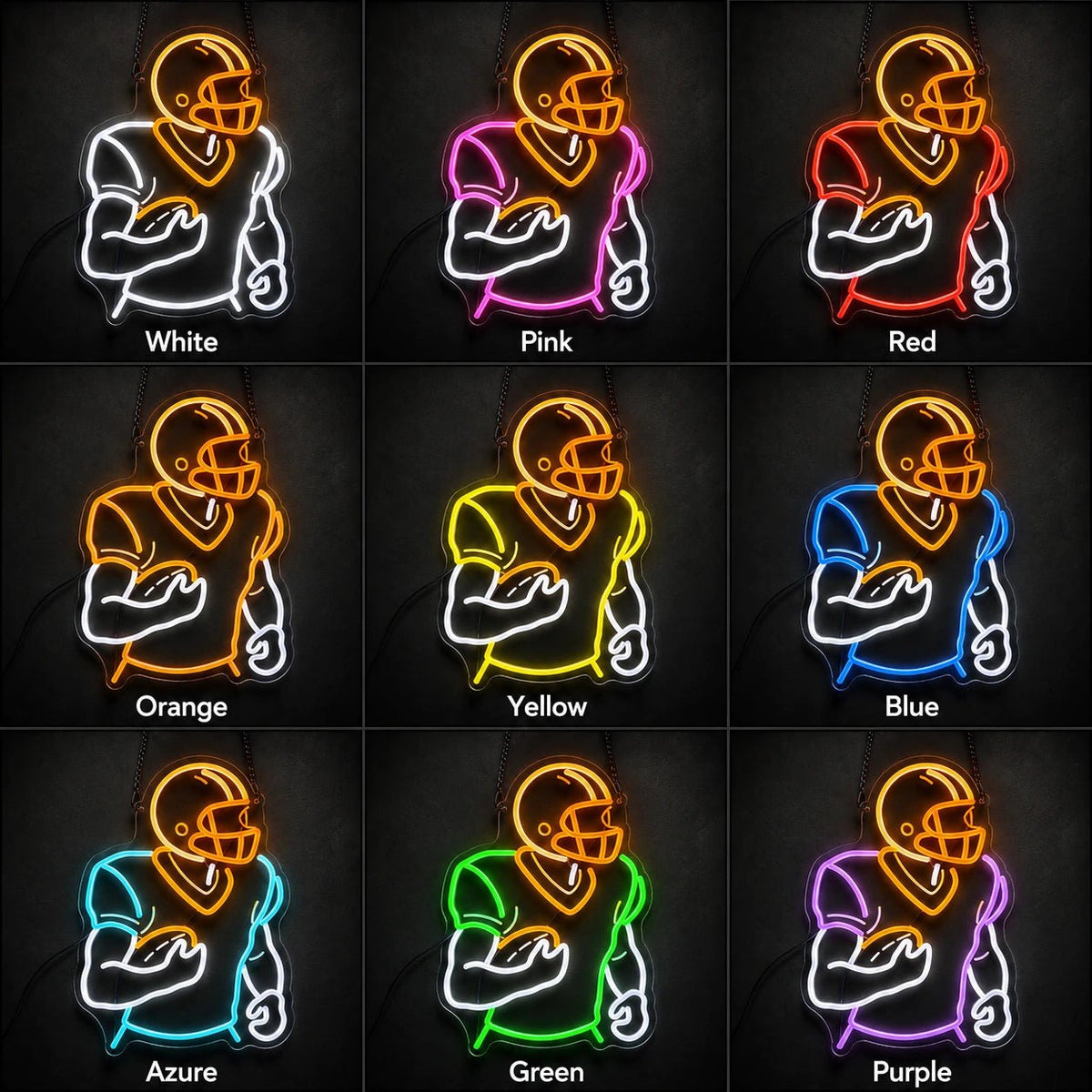 Football Player Holding Ball LED Neon Sign - Shineneon