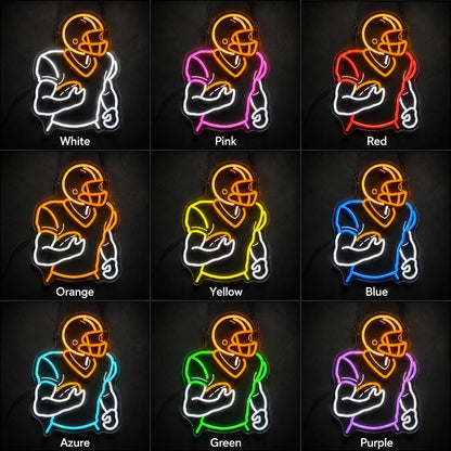 Football Player Holding Ball LED Neon Sign - Shineneon