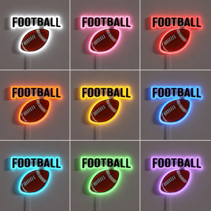 Football Practice Room LED Neon Sign color grid
