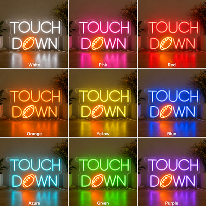 Football Wall Art LED Neon Sign color grid