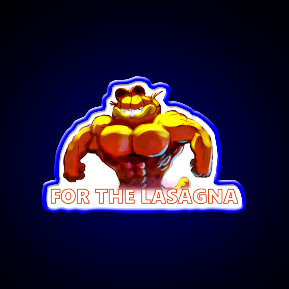 For The Lasagna Buff Garfield Gym Fitness Led Neon Sign Rgb Color