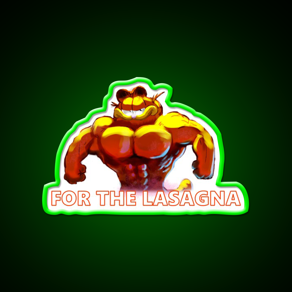 For The Lasagna Buff Garfield Gym Fitness Led Neon Sign Rgb Color